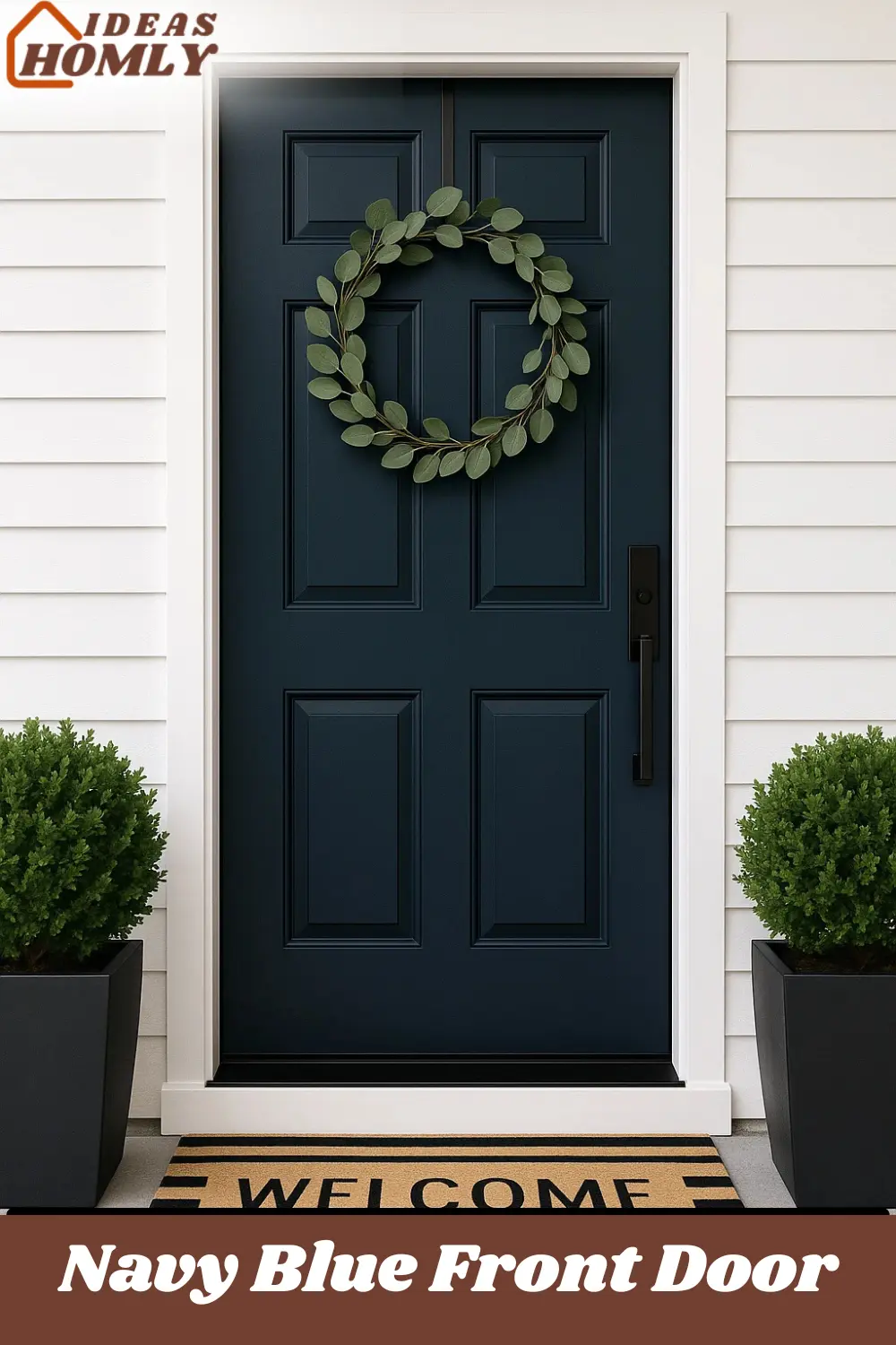 navy blue front door In Porch