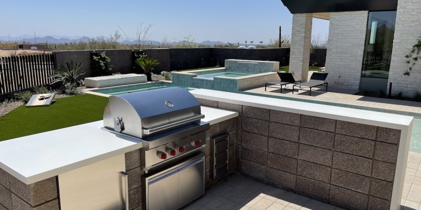 porcelain slab outdoor kitchen