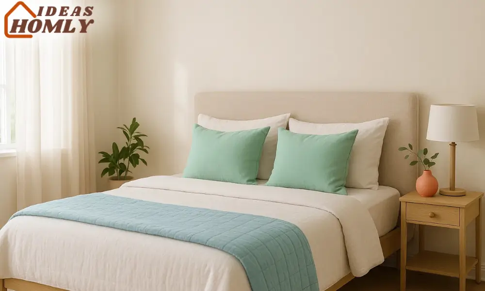 Add Summer Color to Your Bedroom with Mint, Coral & Blue Accents