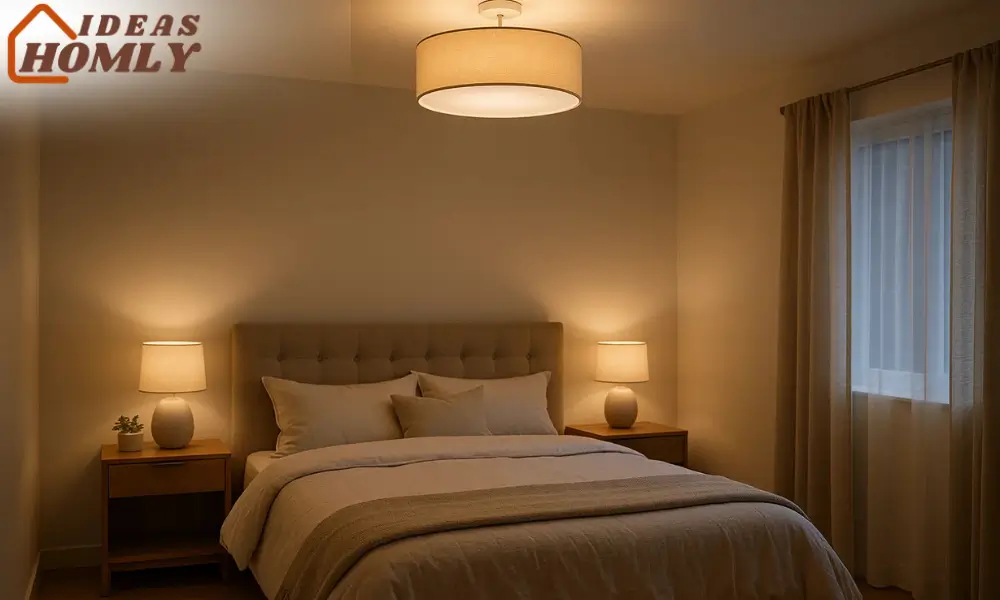 Ambient Lighting Ceiling - Fixtures in Cozy Bedroom