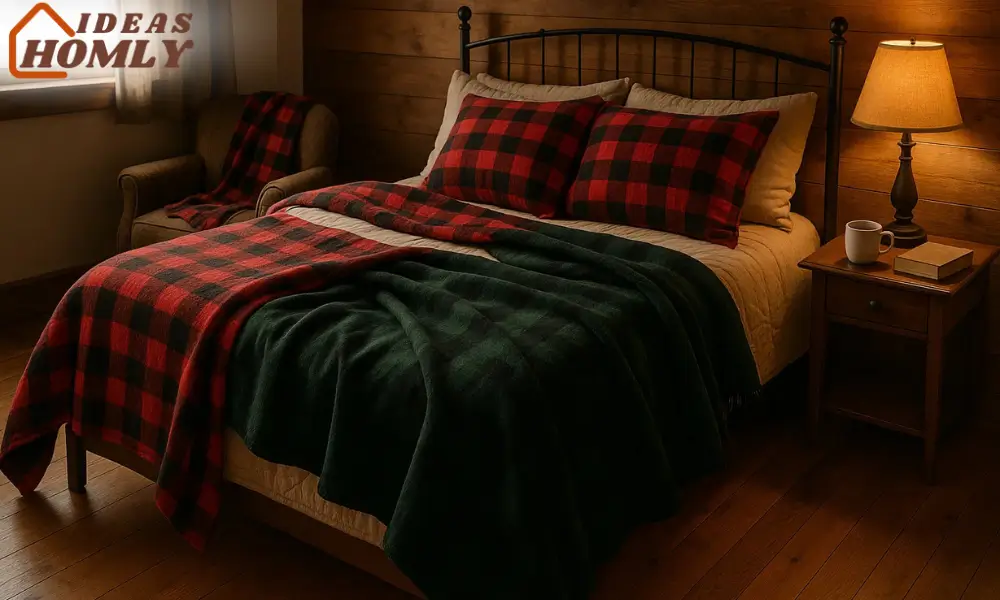 Autumn Bedroom with Cozy Flannel and Plaid Layers