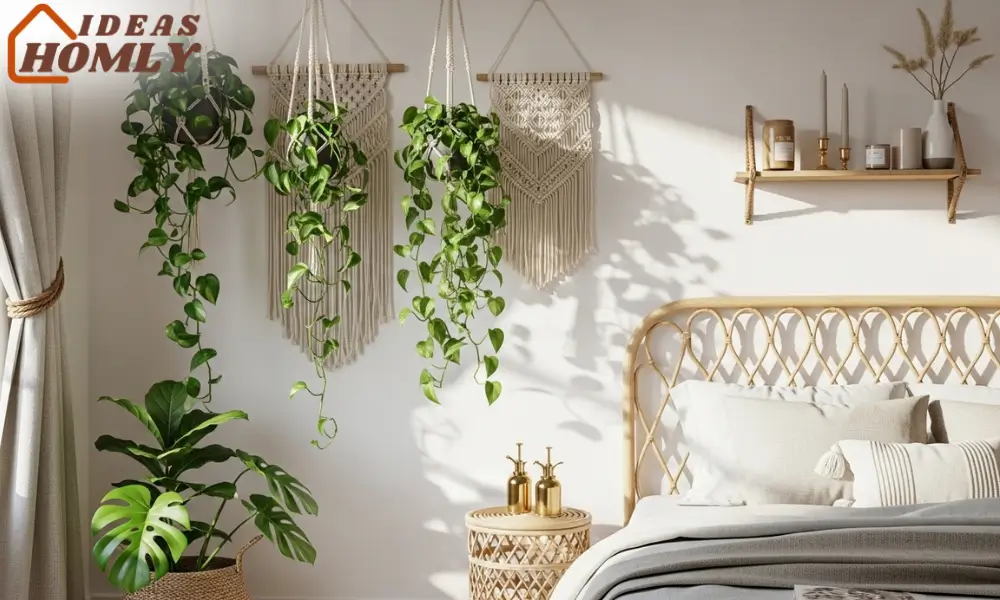 Boho Jungle Macrame & Houseplants in a 1970s Bedroom