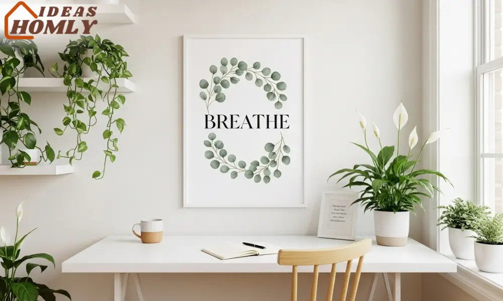Botanical Typography Poster in Minimal Room Decor