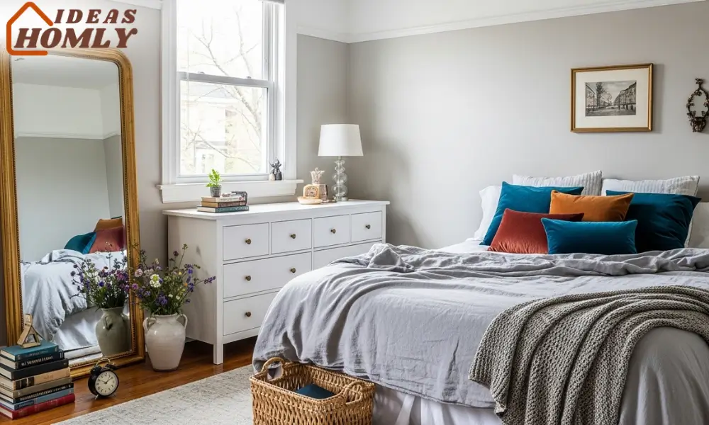 Budget-Friendly Parisian Bedroom with Thrifted Decor and DIY Details