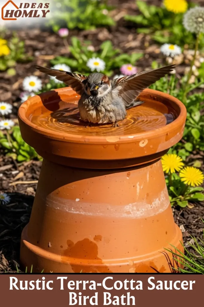 Budget-Friendly Terra-Cotta Bird Bath That Blends Into Nature