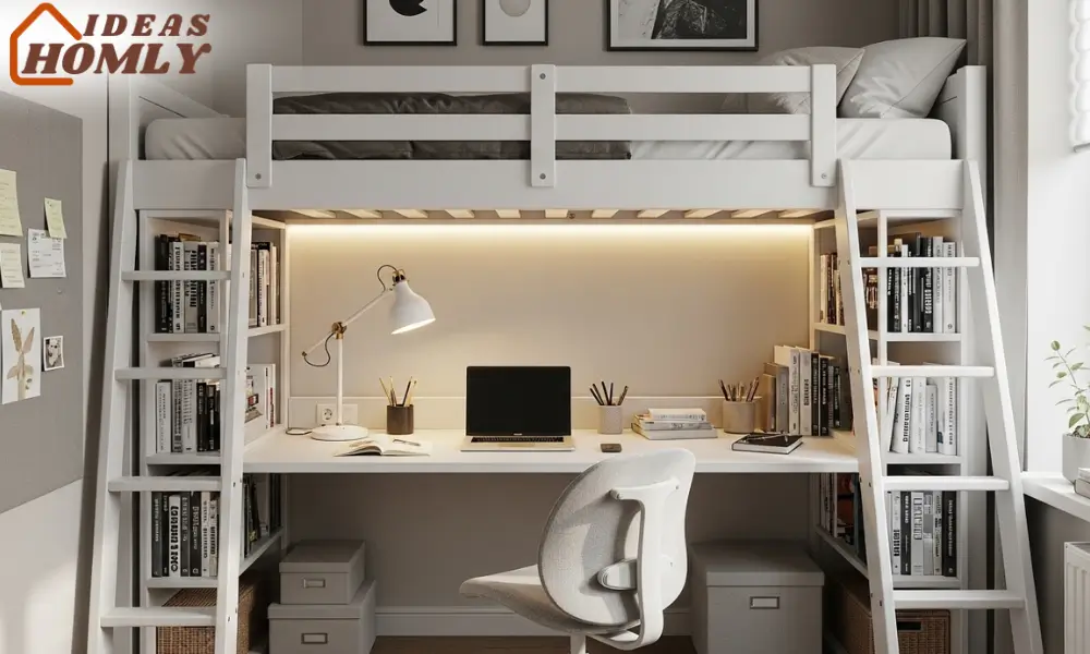 Compact Loft Bed with Built-In Study Space for Productivity