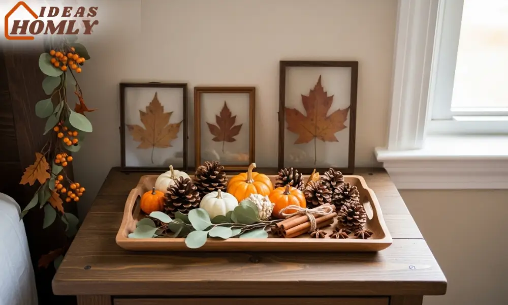Earthy Autumn Decor with Pinecones and Natural Elements