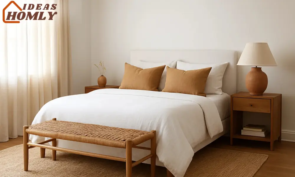 Earthy Neutrals Add Warmth to a White Bedroom