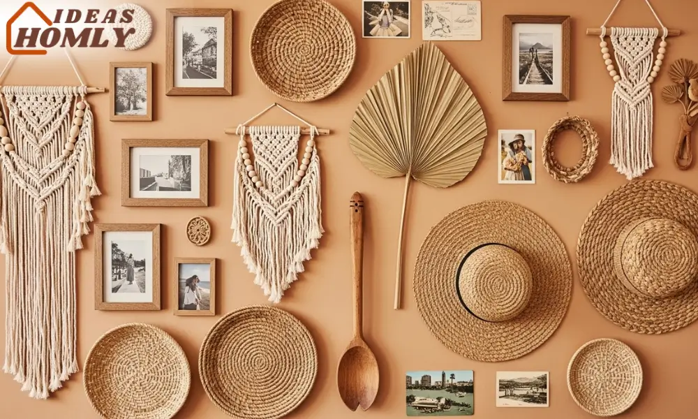 Eclectic Boho Gallery Wall with Natural Materials