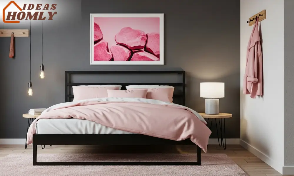Gender-Neutral Bedroom with Blush and Bold Contrasts
