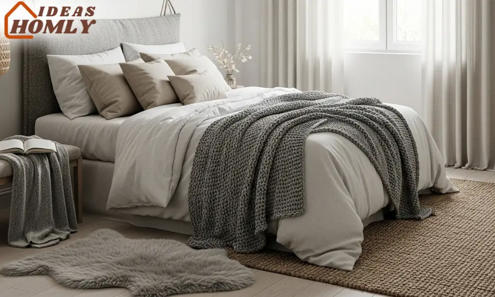 Hygge-Style Scandinavian Bedroom with Layered Textures