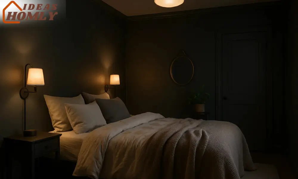 Immersive Dark Palette Bedroom Matte Black Walls for a Cozy Retreat