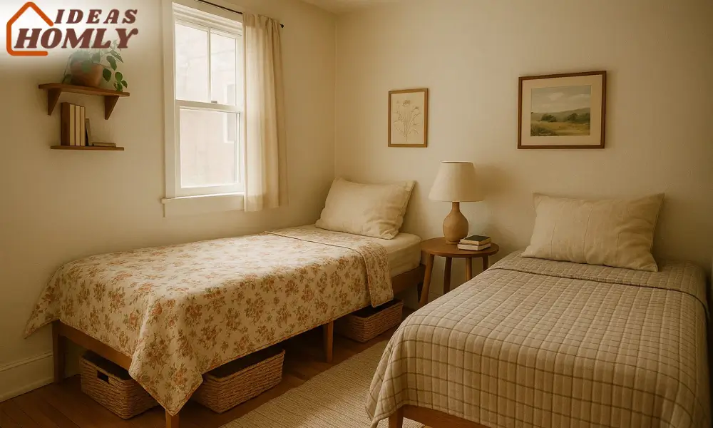 L-Shaped Twin Beds for Shared Bedroom Layout Efficiency