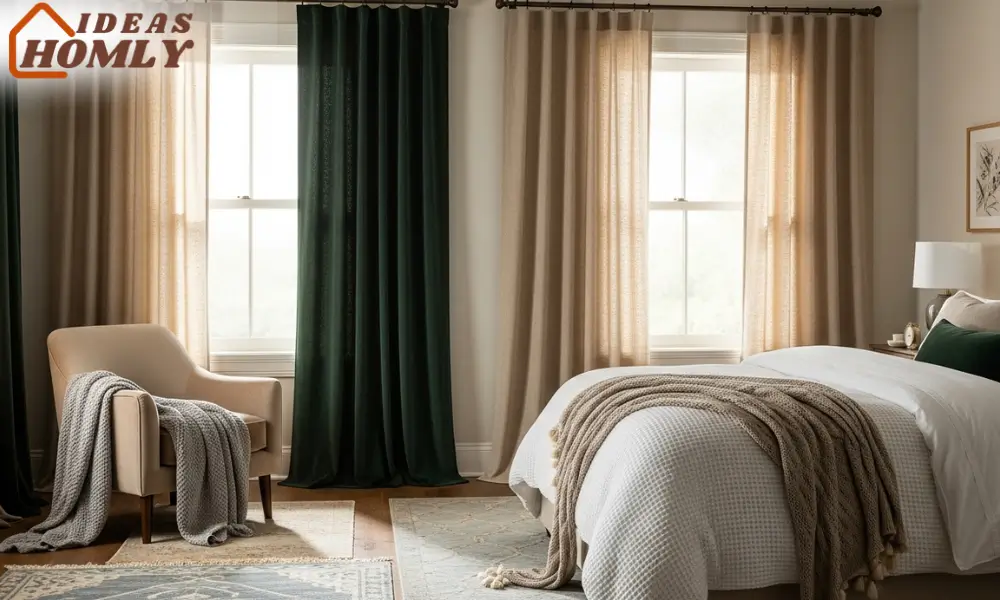 Linen and Velvet Curtains Adding Texture and Comfort