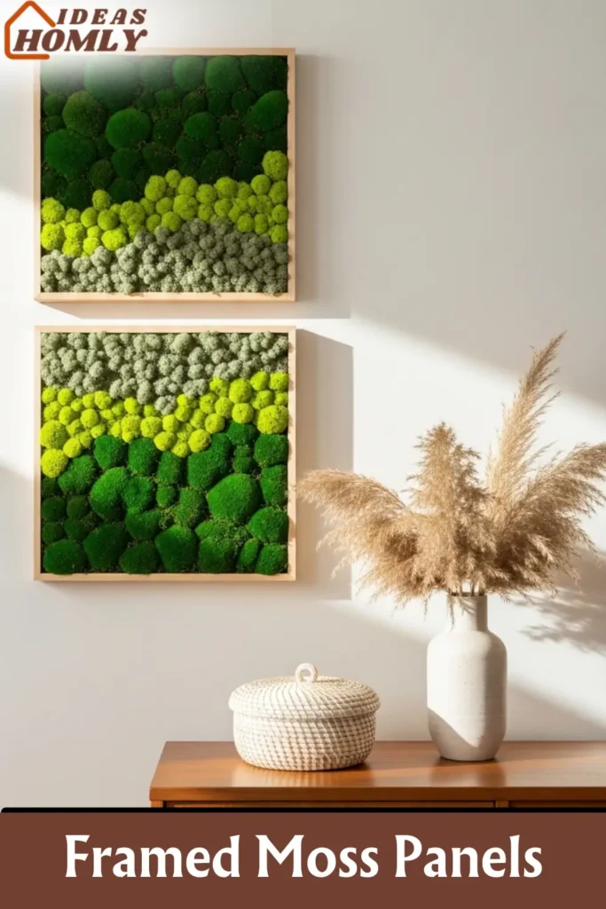 Lush Framed Moss Panels Natural Texture for Boho Chic Walls