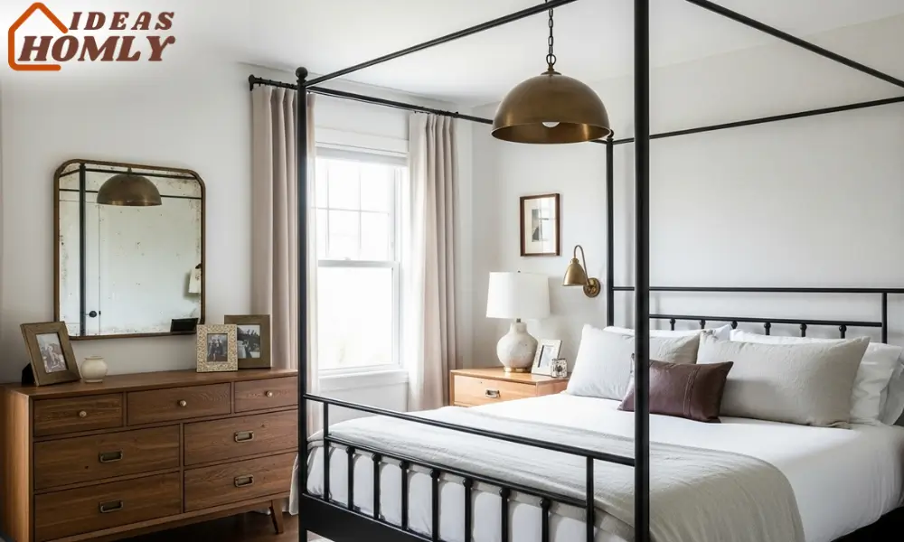 Mixed Metal Accents in Modern Farmhouse Bedroom Design