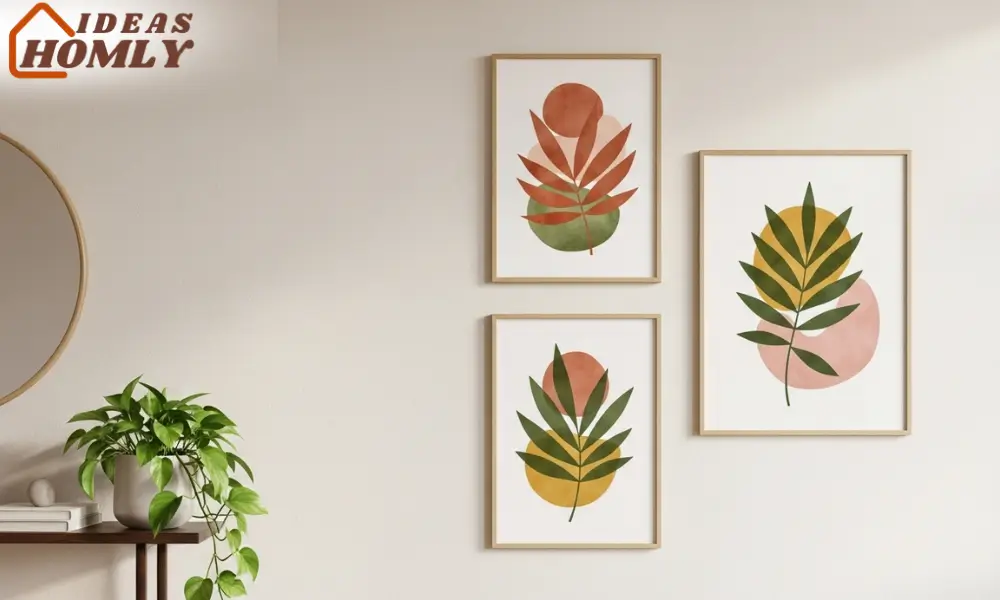 Modern Boho Wall Art Featuring Earthy Botanical Prints