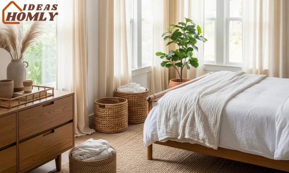 Natural Material Zen Bedroom with Organic Textures
