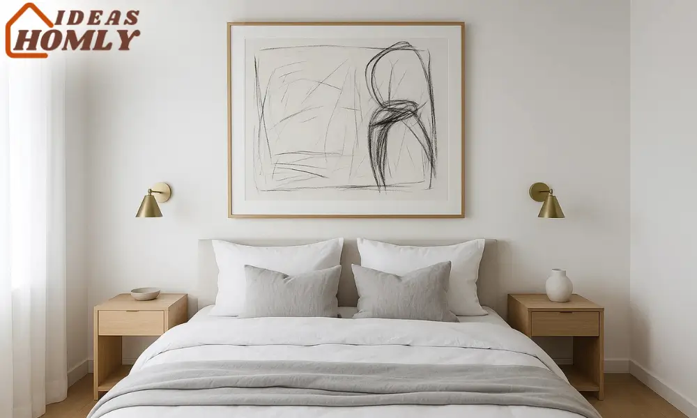 Oversized Art Above Bed
