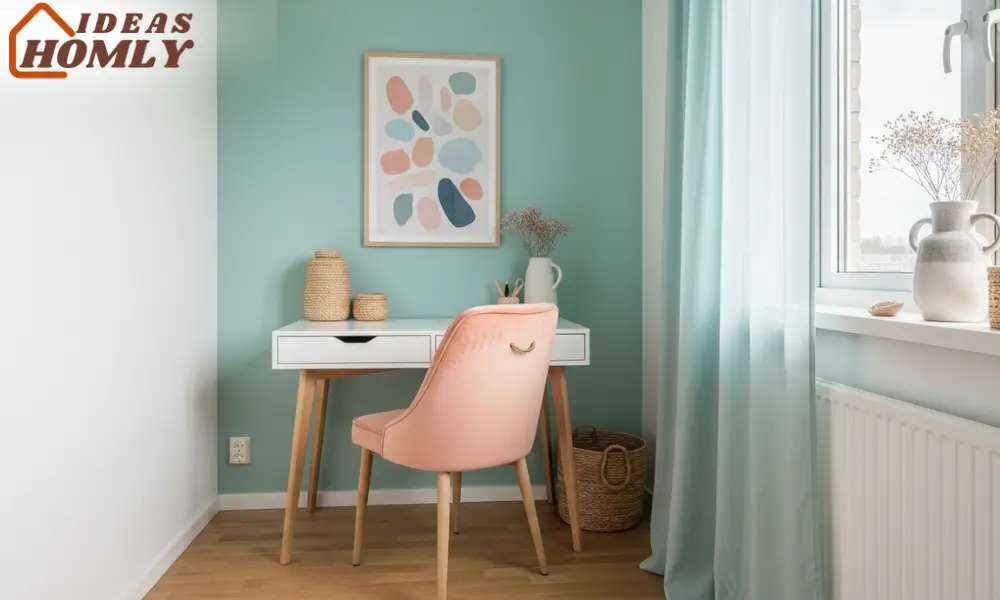 Pastel Bedroom Corner with Mint and Peach Accents for a Fresh Look