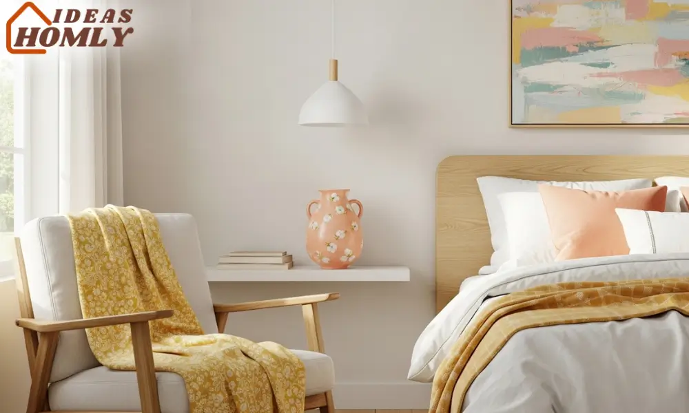 Peach and Yellow Accent Decor Ideas for a Warm Spring Bedroom Pop