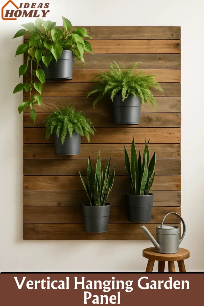 Reclaimed Wood Vertical Garden Panel for a Lush Boho Focal Wall