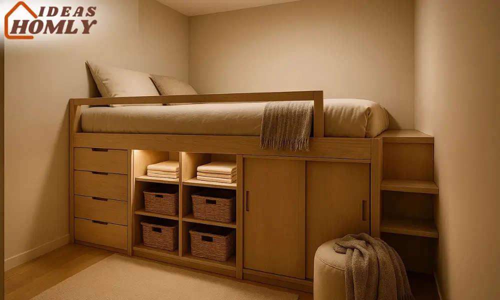 Smart Loft Bed with Maximum Built-In Storage Solutions