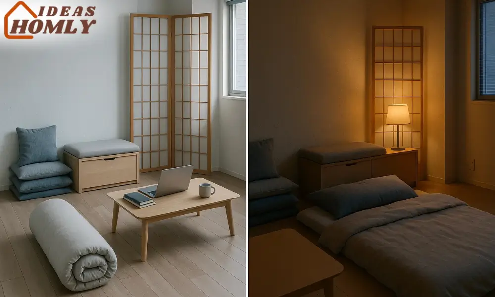 Studio Apartment Folding Bed Concept with Day to Night Versatility