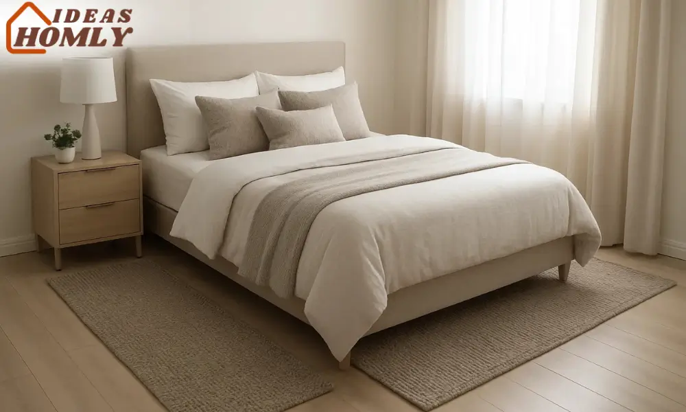 Stylish Bedroom with Runner Rugs on Both Sides for Narrow Space Comfort