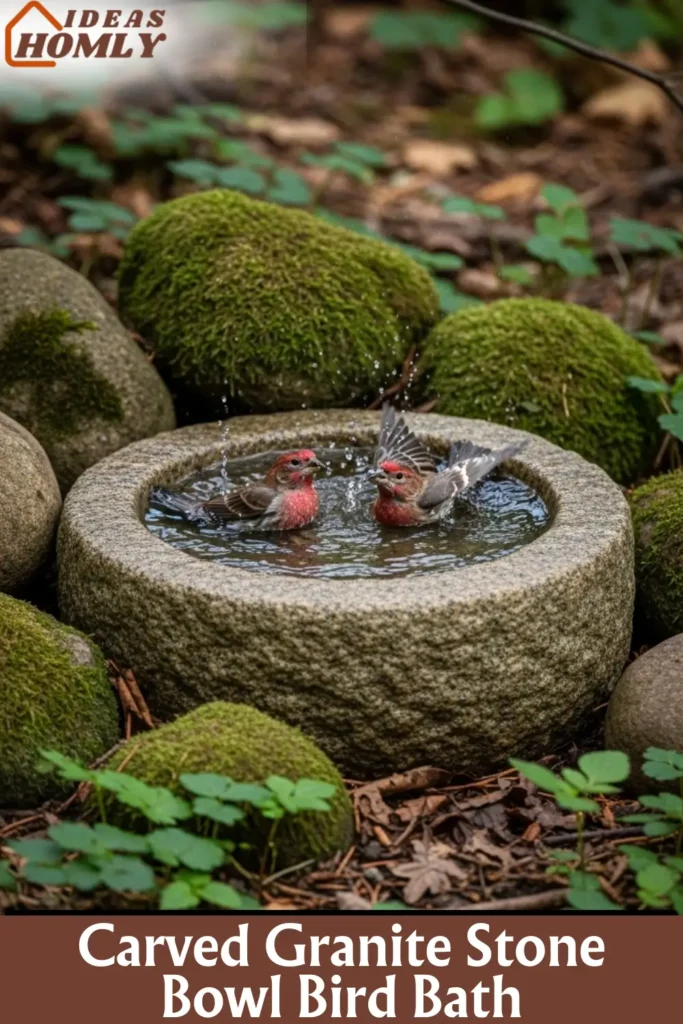 Timeless Granite Bird Bath That Blends into Landscapes