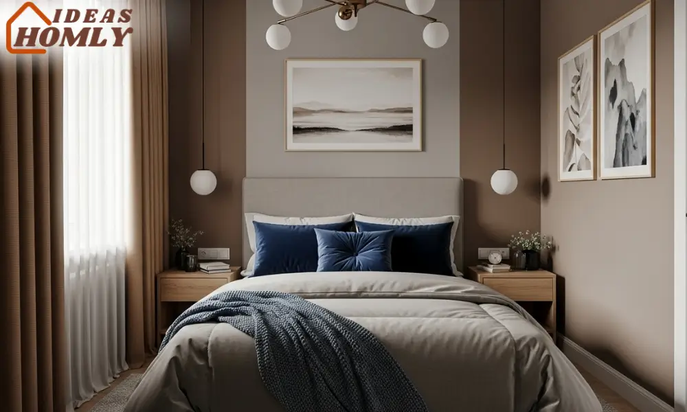 Winter Bedroom Color Palette with Rich Neutrals and Dusty Blue Accents