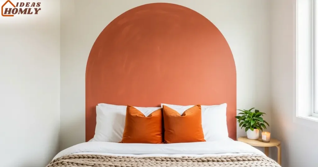 Budget-Friendly Painted Faux Headboard Design in Small Bedroom