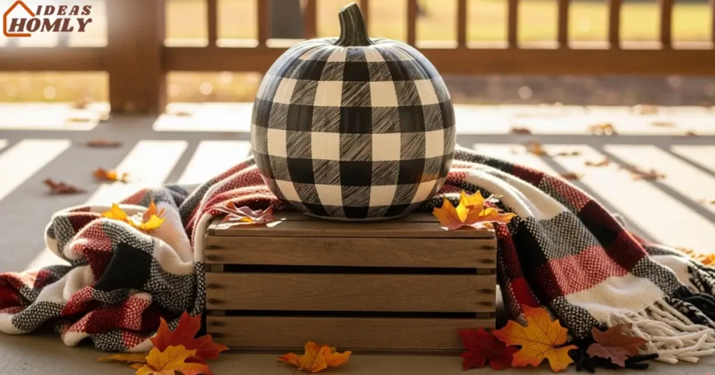 Buffalo Check or Gingham Pattern Pumpkin