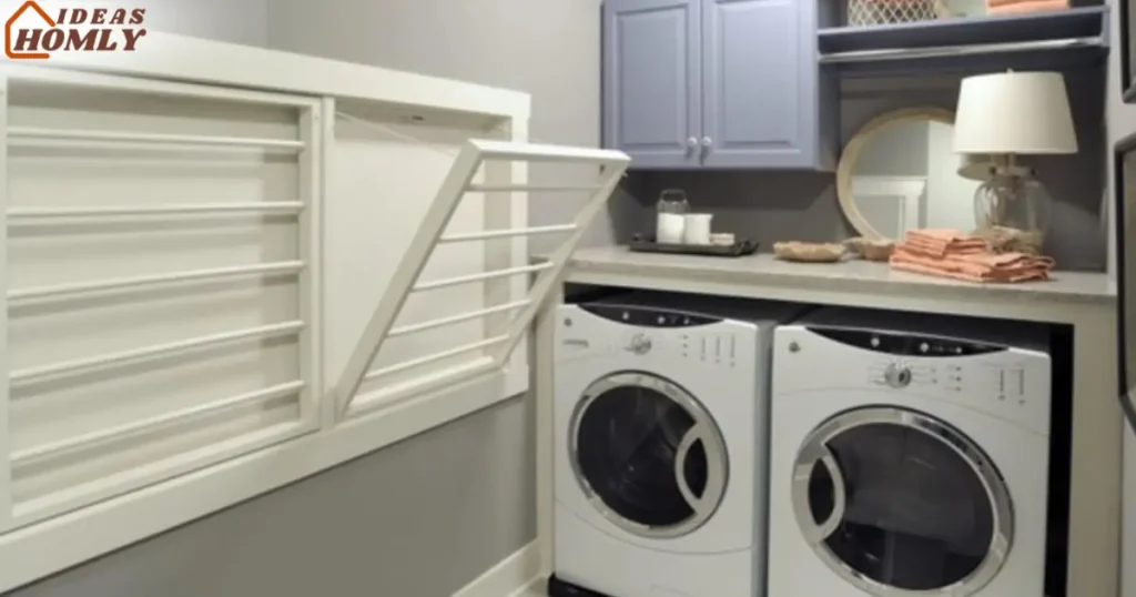Compact Wall-Mounted Fold-Out Drying Rack for Small Laundry Rooms