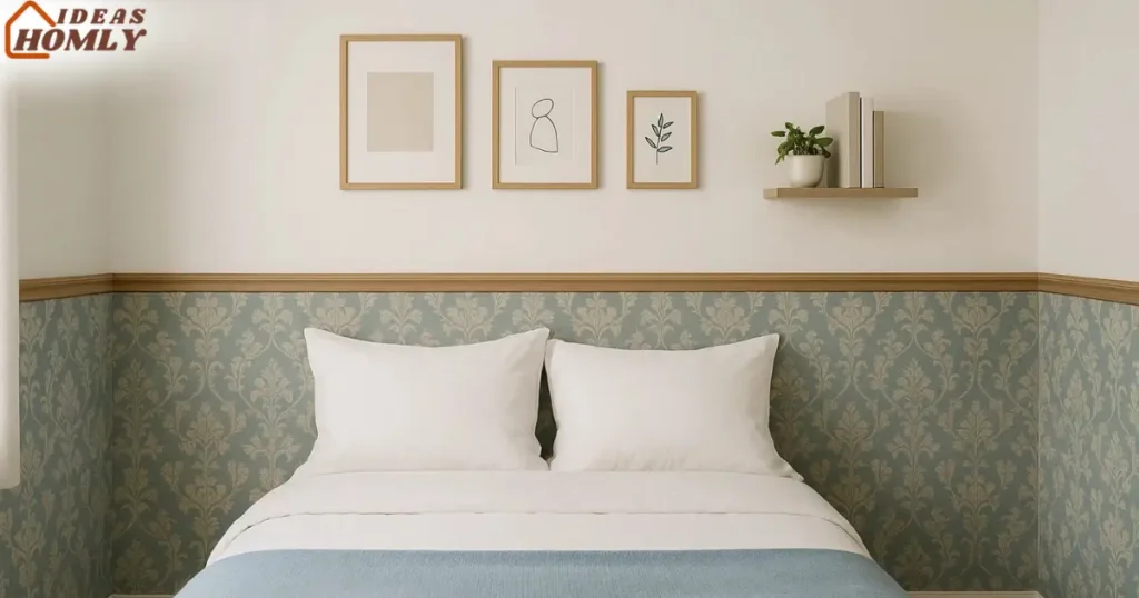 Half-Height Wallpaper Design for Small Bedroom Walls