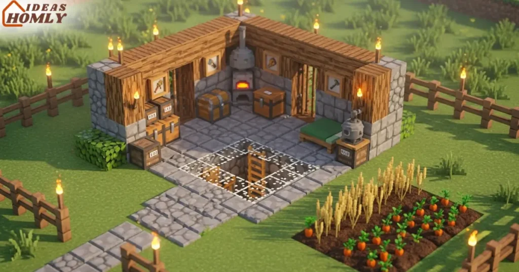 Minecraft Survival Starter Base With Mine-Hub