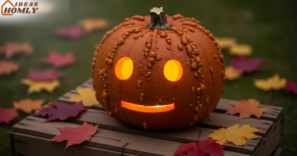 Minimalist Pumpkin Carving with Simple Smile