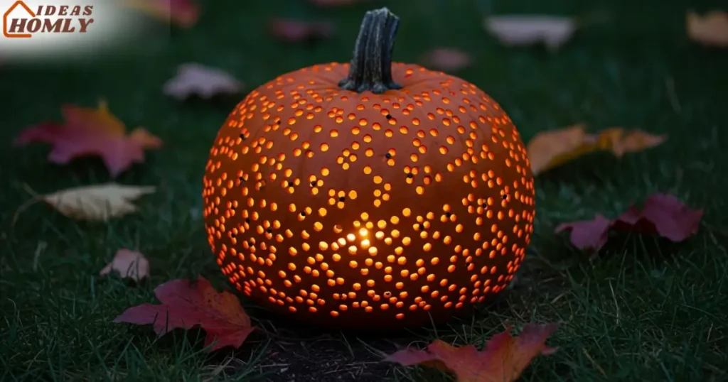 Pumpkin Carved with Firefly Night Sky Effect