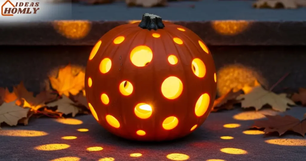 Pumpkin Carved with Polka-Dot Luminaria Pattern