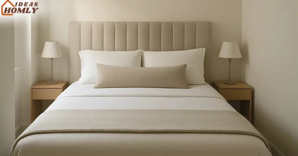 Slim Upholstered Headboard in Cozy Small Bedroom