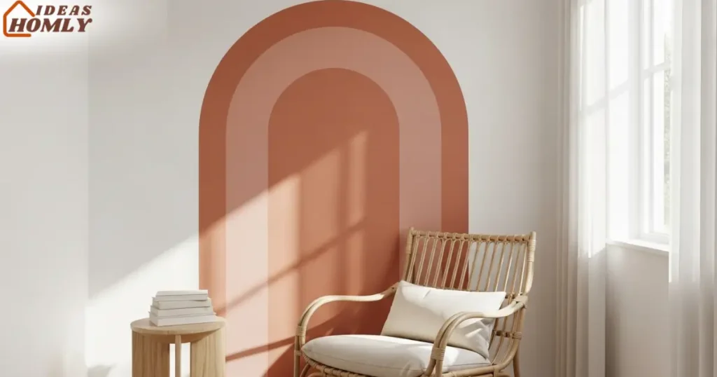 Terracotta Painted Arch Accent in Minimalist Room
