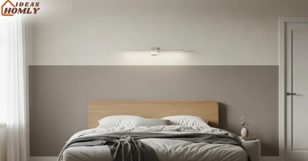 Two-Thirds Wall Color Block Adding Calm Depth in a Compact Bedroom