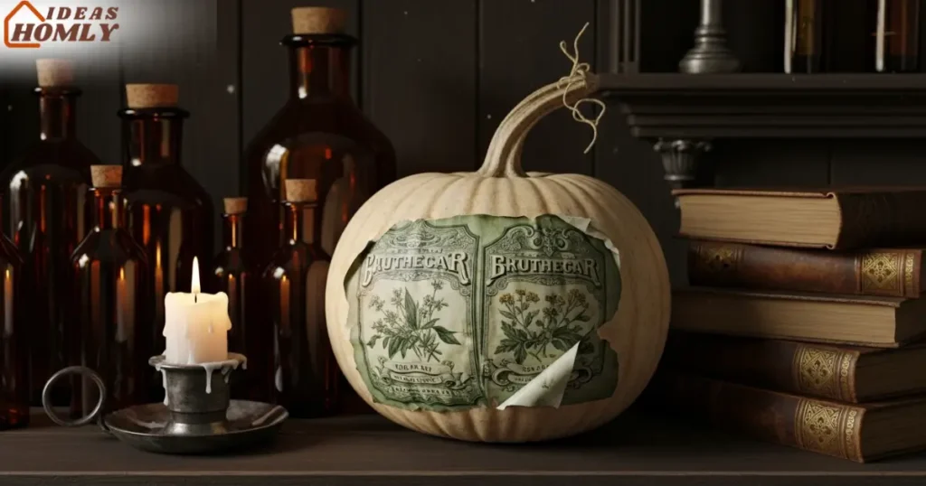 Vintage Apothecary Label Pumpkin