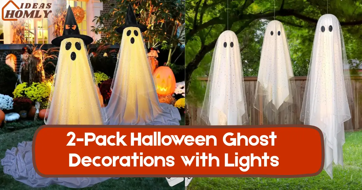 2-Pack Halloween Ghost Decorations with Remote-Controlled Lights