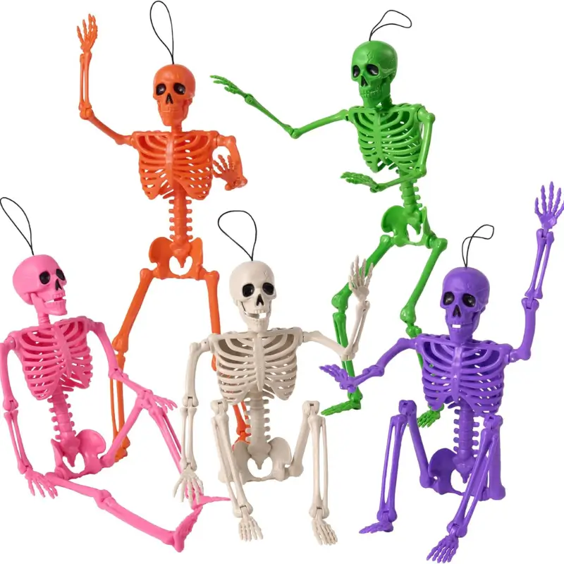 5 PCS Posable Halloween Skeleton Decor (5 Colors)