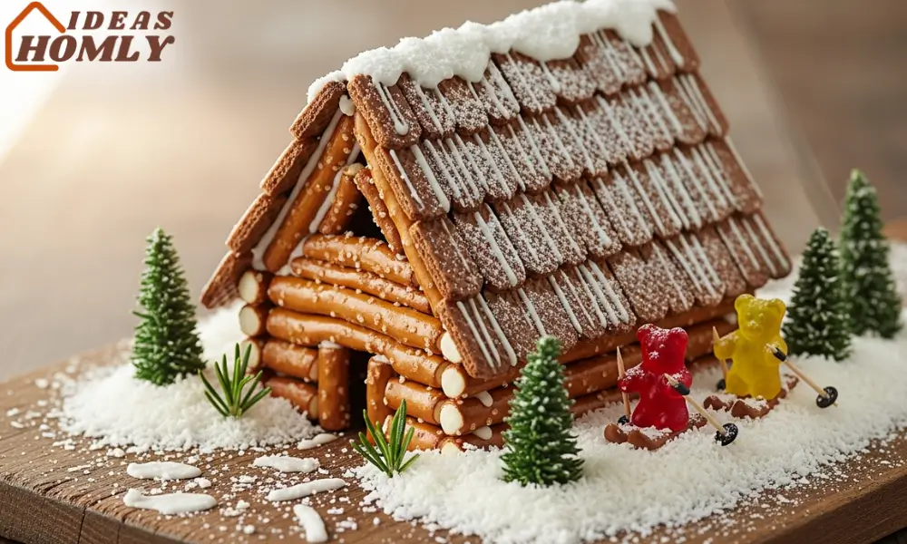 A-Frame Alpine Cabin with Pretzel Logs and Faux-Bois Roof