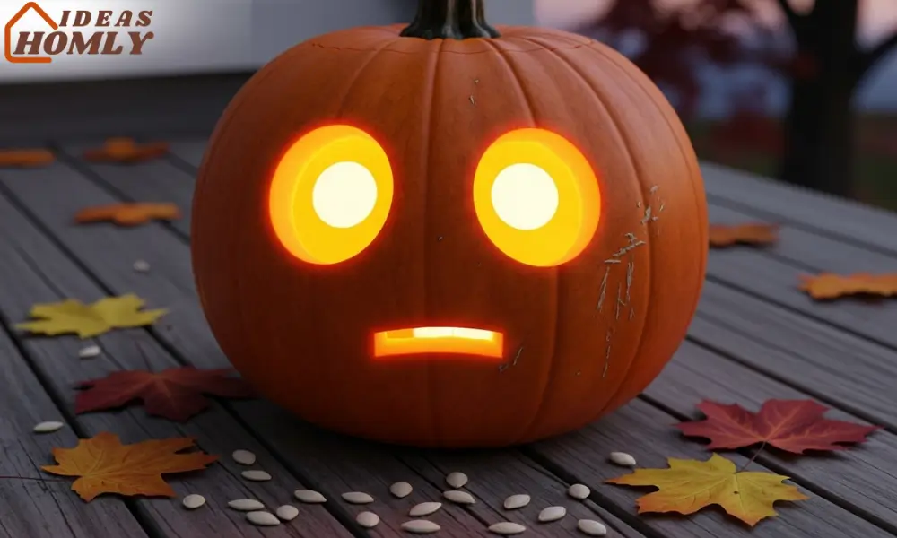 Big Eye Tiny Mouth Pumpkin Carving Idea Funny & Easy Halloween Design