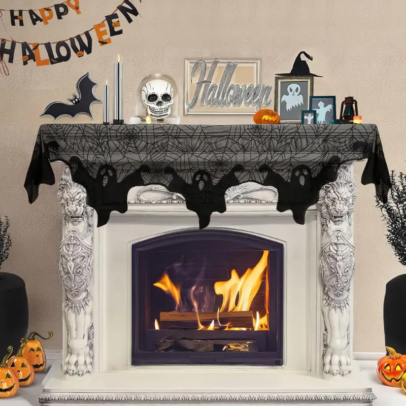 Halloween Decorations Indoor Fireplace Mantel Scarf