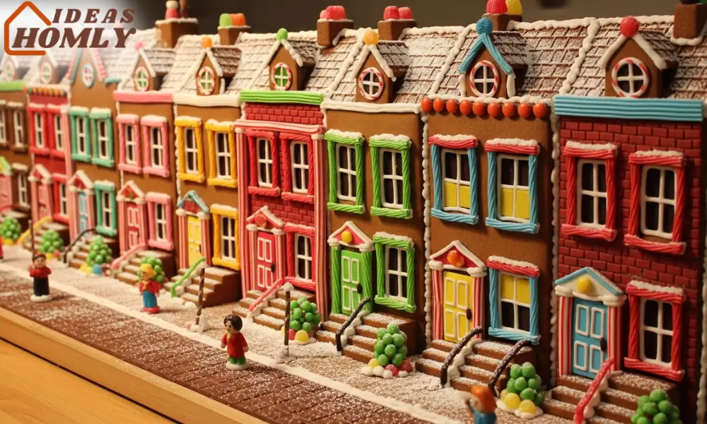 Brownstone Row That Forms a Gingerbread Village
