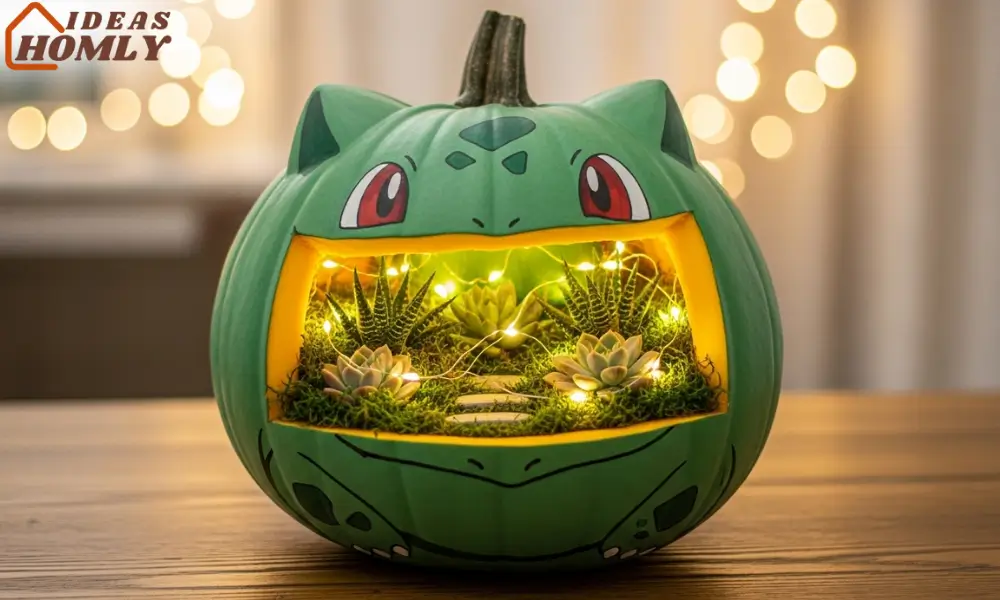 Bulbasaur Terrarium Pumpkin with Plants